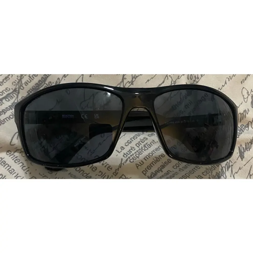 NEW Kenneth Cole Reaction KC 1384/S OIA Black Wrap PLASTIC  61 Unisex Sunglasses